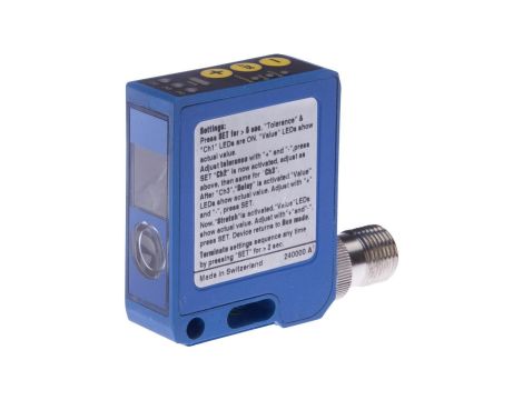 OF210120, czujnik optyczny, kolorowy, 50x40x15mm, światło białe, Sn: 30-40, 10-30V DC, 3x PNP NO, Złącze M12 5pin, IP67, PBTP+Gl