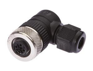 VK003020, Gniazdo kablowe Ø3-6,5mm, 4A, 240V, -25-90C, M12 żeńskie 4pin, IP67, PBT