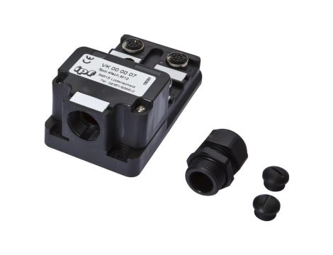 VK000007, rozdzielacz, 60x42x102mm, 10-30V DC, 4x M12, 5pin, IP67, PBT, M20 x 1,5