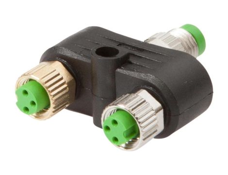 VK000051, rozdzielacz, 33x15x40mm, okablowanie szeregowe, 60V, 2x M8 3pin, M8 3pin, IP67, 4A