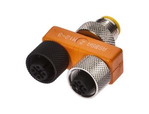 VK001037, rozdzielacz, okablowanie szeregowe, 2x M12 3pin, M12 4pin