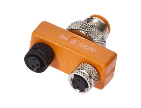 VK001008, rozdzielacz, 2x M8 3pin, M12 4pin, TPU 2xM8-Dose 3pol,1xM12-Stecker4pol,45