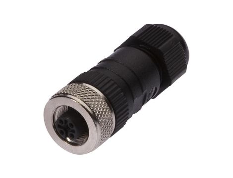 VK003C25, Gniazdo kablowe, proste, złącze śrubowe, Ø4-8mm, 4A, 60V, -25-90C, M12 żeńskie 5pin, IP67, PBT