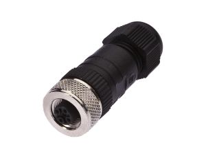 VK003C24, Gniazdo kablowe, proste, złącze śrubowe, Ø4-8mm, 4A, 240V, -25-90C, M12 żeńskie 4pin, IP67, PBT