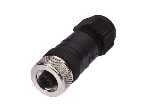 VK003C24, Gniazdo kablowe, proste, złącze śrubowe, Ø4-8mm, 4A, 240V, -25-90C, M12 żeńskie 4pin, IP67, PBT