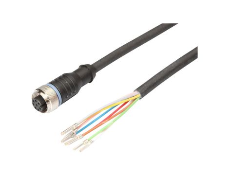 VKA00A25, Kabel przyłączeniowy, 10m, M12 żeński 8pin prosty, Końcówka wolna, 8-żyłowy, PUR, Ø5,9mm