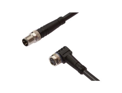 VK500F70, Kabel przyłączeniowy, 5m, M8 żeński 3pin kątowy, M8 męski 3pin prosty, 3x0,34mm, PUR, 60V, IP67