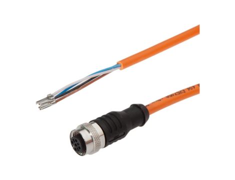VK20R325, Kabel połączeniowy, 2m, M12 Żeński 4pin Prosty, Końcówka wolna, 4x0,34mm, PUR, Ø5,2mm, 250V, -40-90C, IP67, TPU