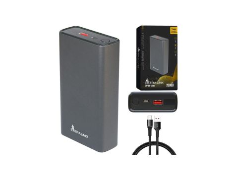Powerbank Power bank, 45W PD, USB-C Extralink EPB-126 20000mAh Srebrny