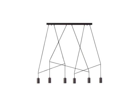 Nowodvorski lampa wisząca IMBRIA GU10 x 6 Stal lakierowana Przewód w oplocie Czarny ~220-230 V MAX: 35W