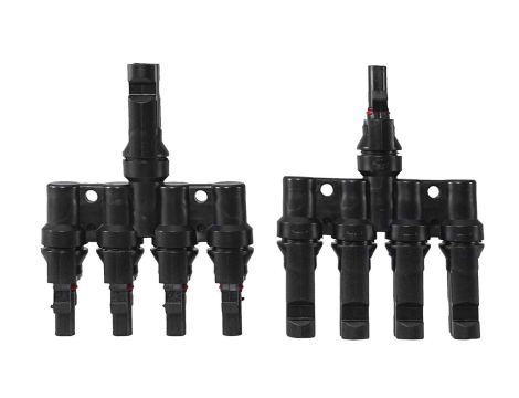 Rozgałęźnik złącza fotowoltaicznego MC4 - poczwórny równoległy + -MC4-RR-4