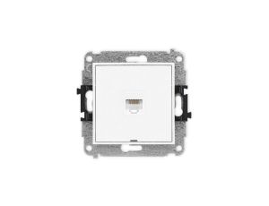 ICON Mechanizm gniazda komputerowego pojedynczego 1xRJ45, kat. 5e, 8-stykowy, bez pola opisowego biały mat 25IGKBO-1