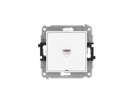 ICON Mechanizm gniazda komputerowego pojedynczego 1xRJ45, kat. 5e, 8-stykowy, bez pola opisowego biały mat 25IGKBO-1