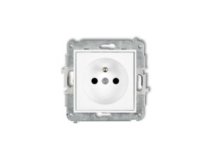 ICON Mechanizm gniazda pojedynczego z uziemieniem 2P+Z (przesłony torów prądowych) biały IGP-1zp