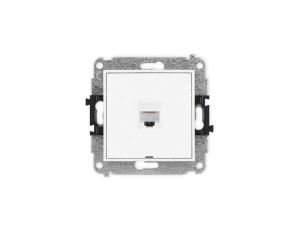 ICON Mechanizm gniazda komputerowego pojedynczego 1xRJ45, kat. 6, 8-stykowy, bez pola opisowego biały mat 25IGKBO-3