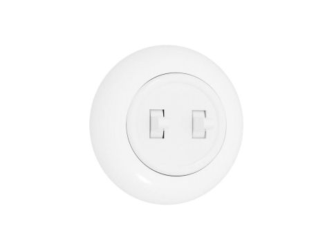 Włącznik światła podtynkowy podwójny z ramką 10AX 250V IP20 biały połysk