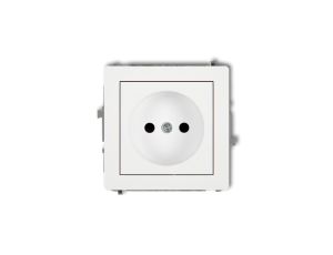 DECO Mechanizm gniazda pojedynczego bez uziemienia 2P (przesłony torów prądowych), biały mat 25DGP-1zp