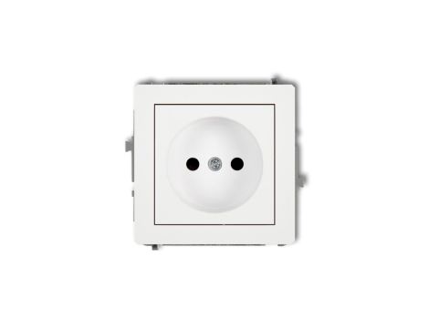 DECO Mechanizm gniazda pojedynczego bez uziemienia 2P (przesłony torów prądowych), biały mat 25DGP-1zp