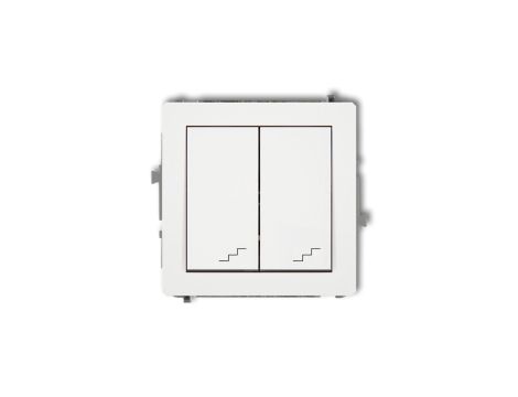 DECO Mechanizm łącznika podwójnego schodowego, biały mat 25DWP-33