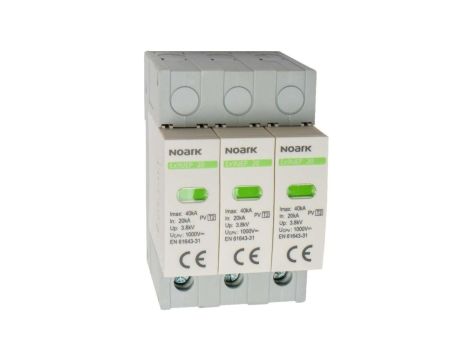 Ogranicznik przepięć Typ T2 3P 1000V DC dla uziemionych systemów PV Ex9UEP