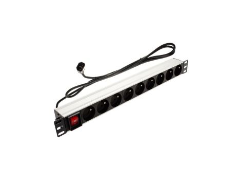 Listwa zasilająca RACK 19 1U 9 gniazd z wtykiem C14 i wyłącznikiem 1,8m