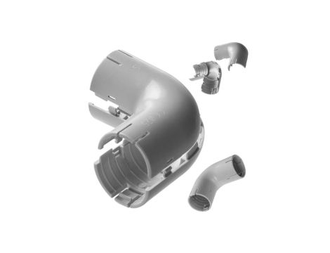 Łącznik składany kątowy LSK 25 szary do rur sztywnych (RL i RLM) oraz karbowanych (RKGL i RKGS) AKS