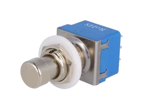 Przełącznik przyciskany Poz 2 3PDT 2A/250VAC OFF-ON Ø12,2mm FC71101