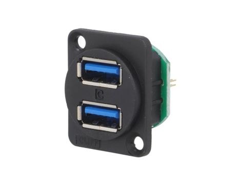 Gniazdo USB A na panel otwór pod śrubę stożkową przykręcany CP30105