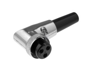 Wtyk mikrofonowe żeńskie 3-pin na przewód kątowe 90 6mm FC684223R