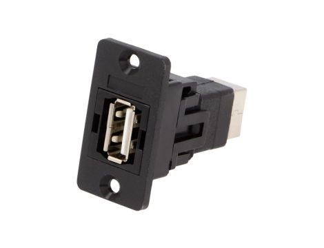 Adapter USB A - USB B 2.0 gniazdo SLIM złocony CP30609N