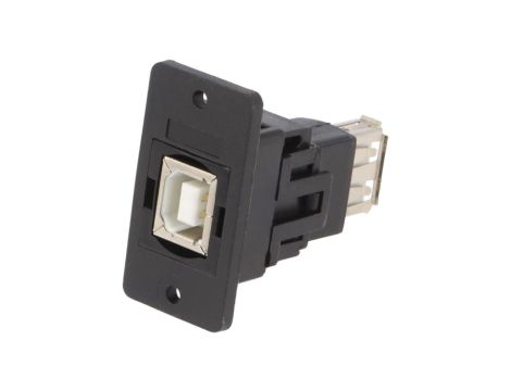 Adapter USB A - USB B 2.0 gniazdo SLIM złocony CP30607NX
