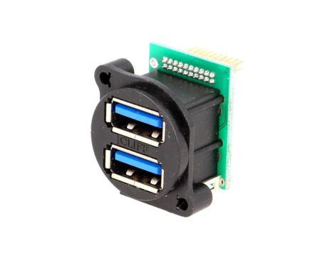 Gniazdo USB A na panel przykręcany listwa kołkowa podwójne CP30097