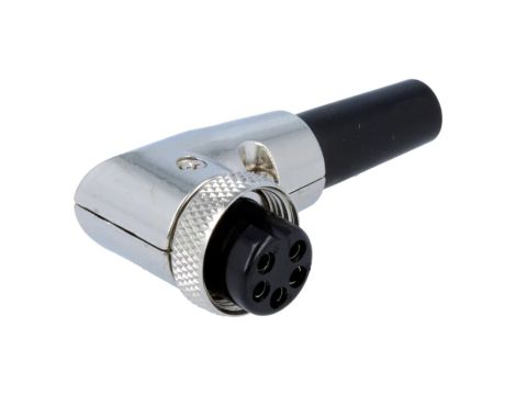 Wtyk mikrofonowe żeńskie 5-pin na przewód kątowe 90 6mm FC684225R