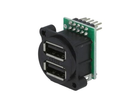 Gniazdo USB A na panel przykręcany listwa kołkowa podwójne CP30092