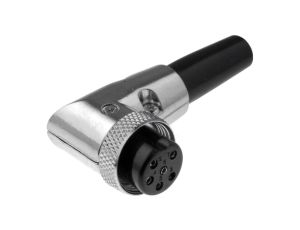 Wtyk mikrofonowe żeńskie 6-pin na przewód kątowe 90 6mm FC684226R