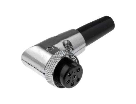 Wtyk mikrofonowe żeńskie 6-pin na przewód kątowe 90 6mm FC684226R