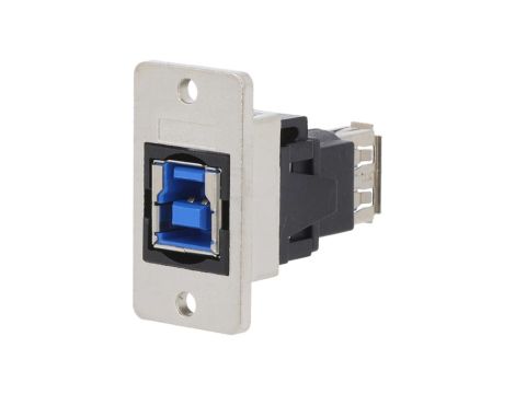 Adapter USB A - USB B 3.0 gniazdo SLIM złocony CP30606NMX1