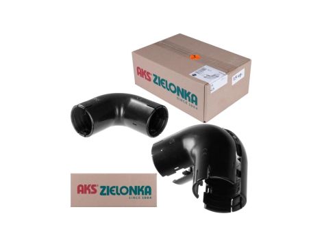 Łącznik składany kątowy LSK 25 czarny do rur sztywnych (RL i RLM) oraz karbowanych (RKGL i RKGS) AKS opakowanie 15szt