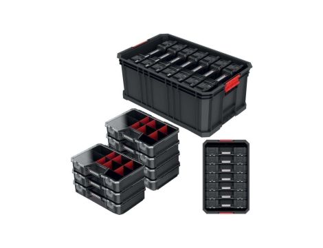 Pojemnik, skrzynka narzędziowa z organizerami 7 sztuk 520x329x210mm Kistenberg MODULAR SOLUTION 20R
