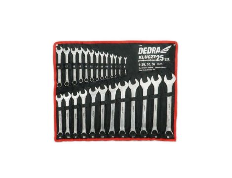 KOMPLET KLUCZY PŁASKO-OCZKOWYCH 25-SZTUK 6-32MM