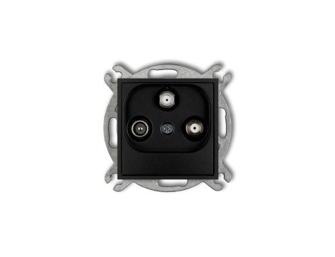 ICON Mechanizm gniazda abonenckiego 2 wyjścia SAT + TV czarny mat 12IGSN