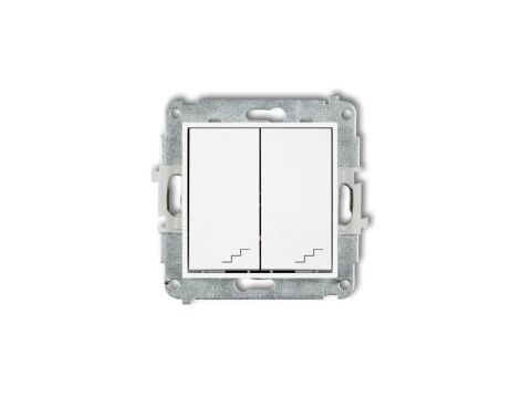 ICON Mechanizm łącznika podwójnego schodowego biały mat 25IWP-33