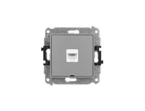 ICON Mechanizm gniazda komputerowego pojedynczego 1xRJ45, kat. 5e, 8-stykowy, bez pola opisowego szary mat 27IGKBO-1