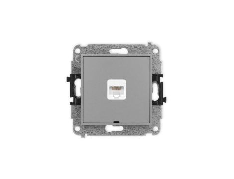 ICON Mechanizm gniazda komputerowego pojedynczego 1xRJ45, kat. 5e, 8-stykowy, bez pola opisowego szary mat 27IGKBO-1