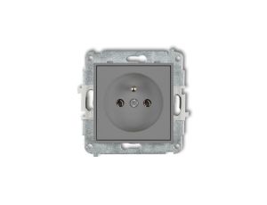 ICON Mechanizm gniazda pojedynczego z uziemieniem 2P+Z (bez przesłon torów prądowych) szary mat 27IGP-1z
