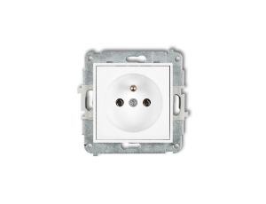ICON Mechanizm gniazda pojedynczego z uziemieniem 2P+Z (bez przesłon torów prądowych) biały IGP-1z