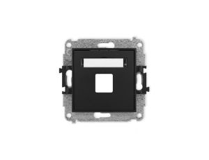 ICON Mechanizm gniazda multimedialnego pojednczego bez modułu (standard Keystone) czarny mat 12IGM-1P