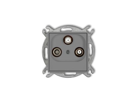 ICON Mechanizm gniazda abonenckiego 2 wyjścia SAT + TV szary mat 27IGSN