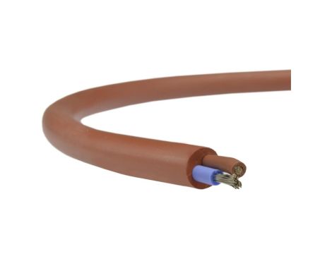 Kabel silikonowy SIHF 180C 300/500V 2x0,75 ciepłoodporny LSOH ceglasty linka BSG /100m/