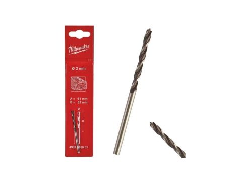 Wiertło do drewna świder 3x33/60mm MILWAUKEE